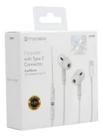 AUDIFONO MONSTER ALAMBRICO M/L C21WT TYPE-C BLANCO