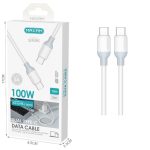 Cable USB de Tipo-C a Tipo-C 1.5 Metro 5A 100W Maxam SJ-2109C Blanco/Gris