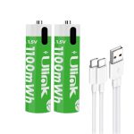 PILAS RECARGABLES 2 X AAA CON CARGA USB TIPO C ULINK UL-BAT3A2